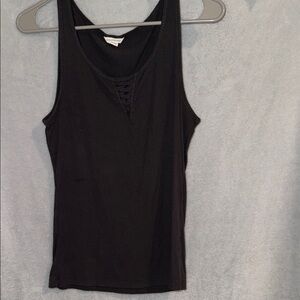 Aeropostale Black Lace-Up Tank Top